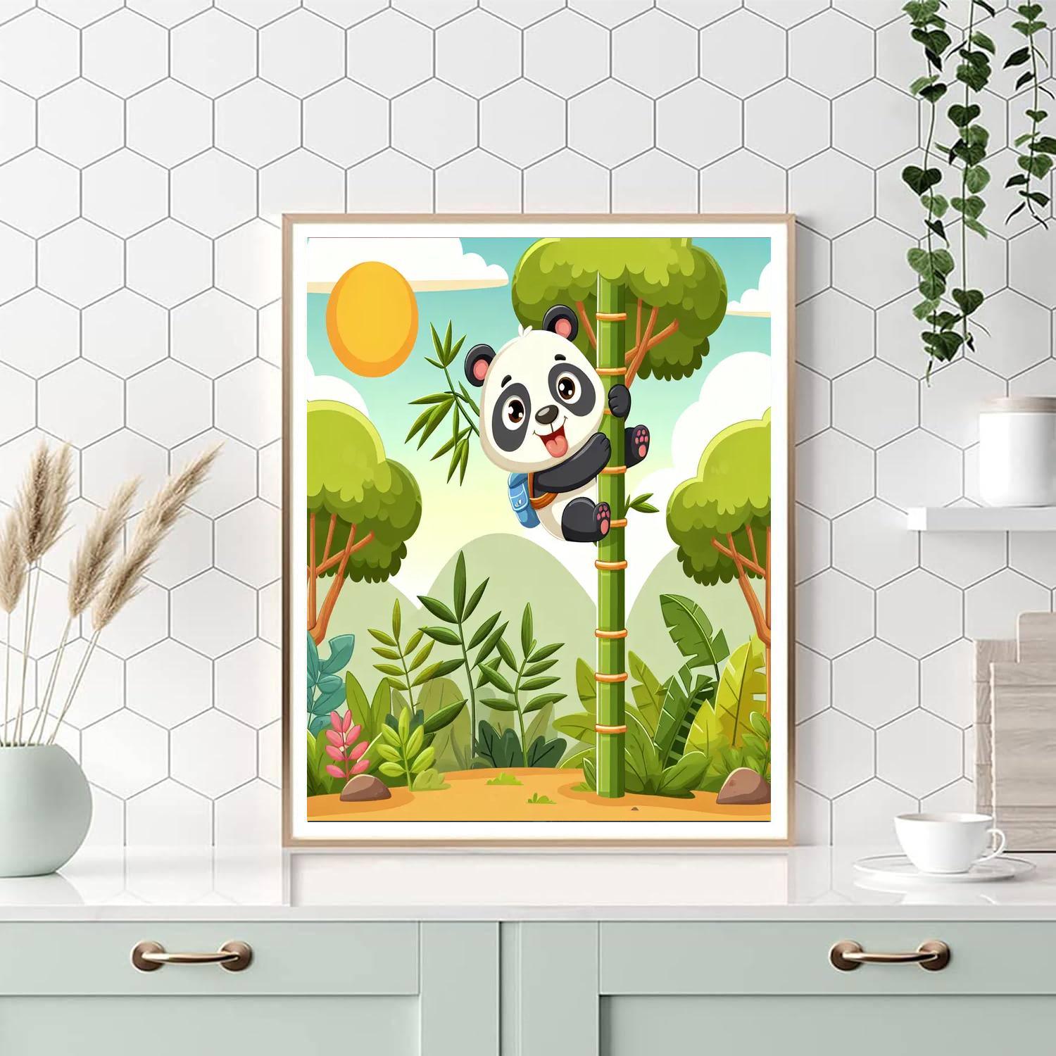 Cheerful Adventure Panda DIY Paint By Numbers