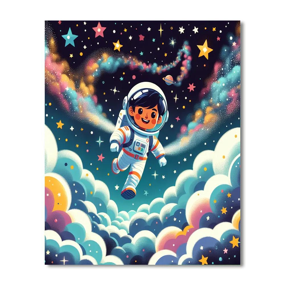 Astronaut's Stardust Journey DIY Paint By Numbers