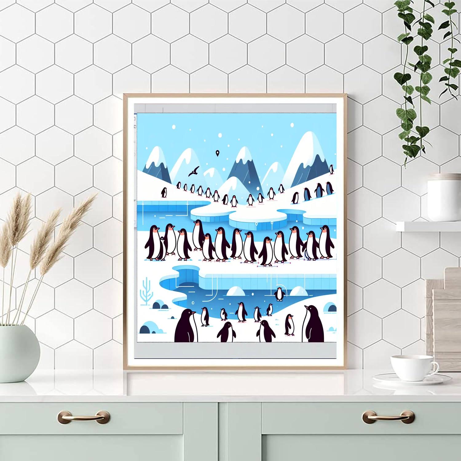 Antarctic Penguin Parade Numbered Painting Kits