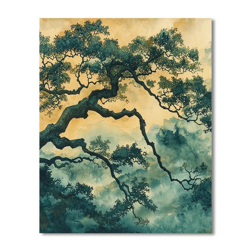 Zhao Mengfu Inspired Whispers Of Ancient Trees  Painting By Numbers Kit