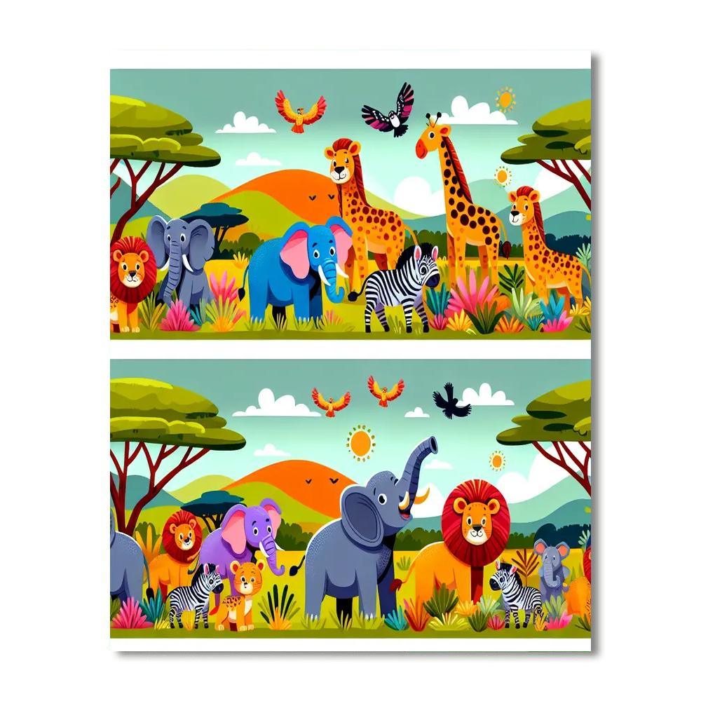 Exciting Adventure On Safari Painting By Numbers Kit