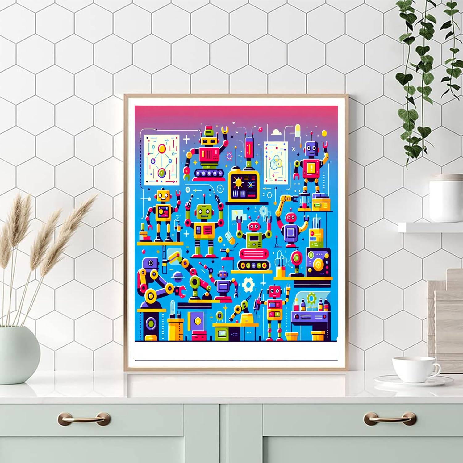 Robots And Gadgets Workshop Paint By Number