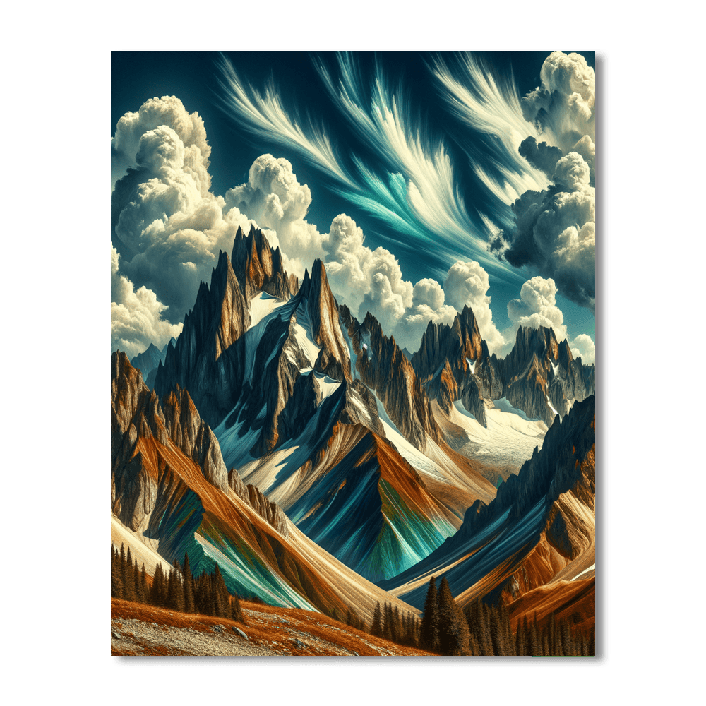Bold Mountain Peaks Paint By Numbers Art
