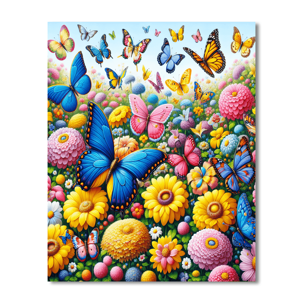 Dancing Butterflies Delight Painting By Numbers Kit