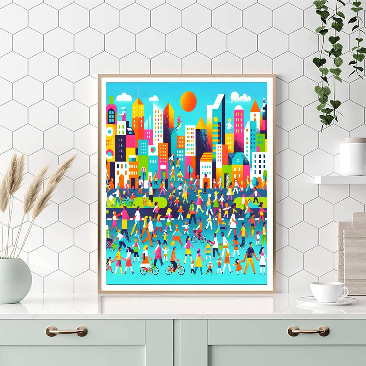 Bright City Adventure DIY Paint By Numbers