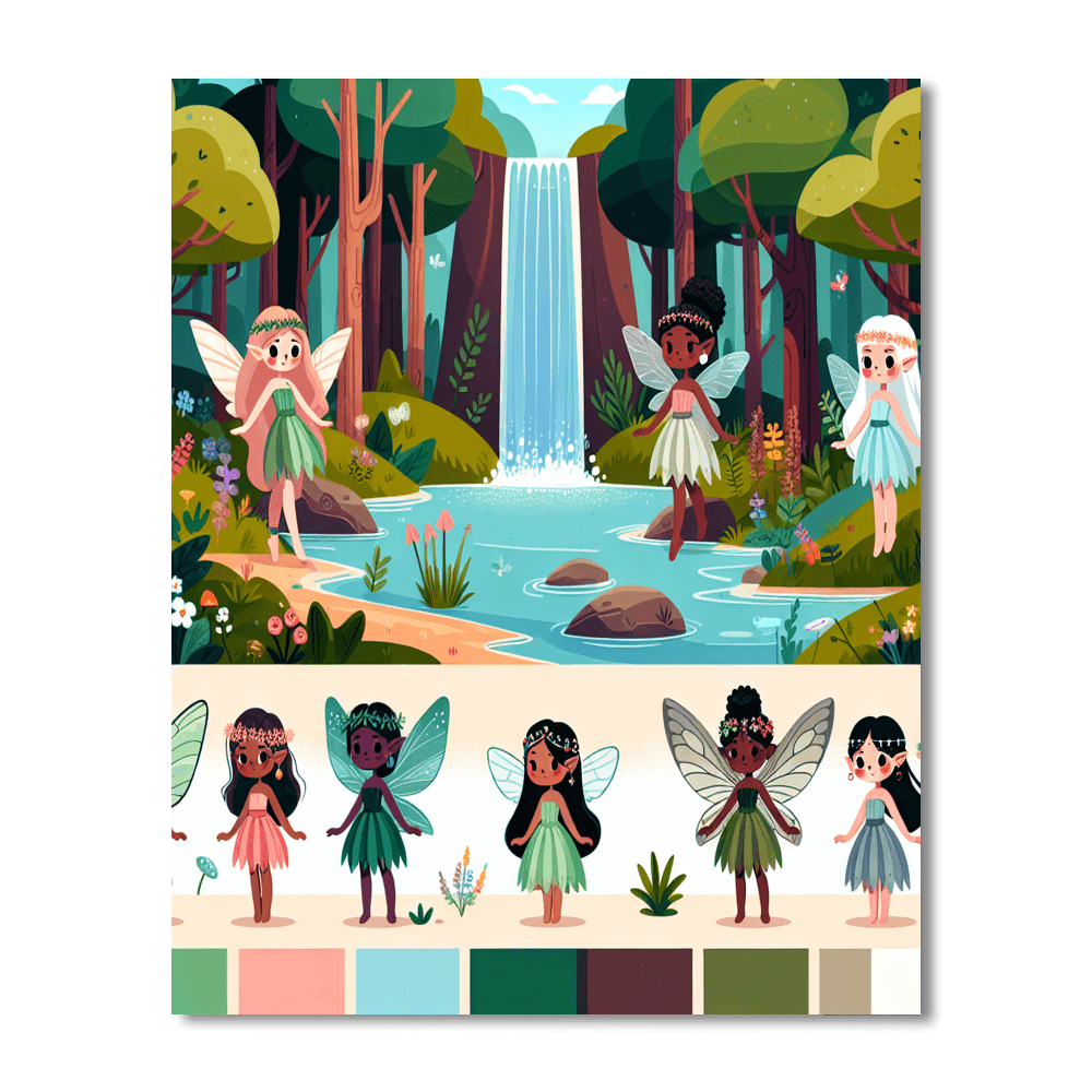Whimsical Waterfall Retreat Paint By Numbers Art
