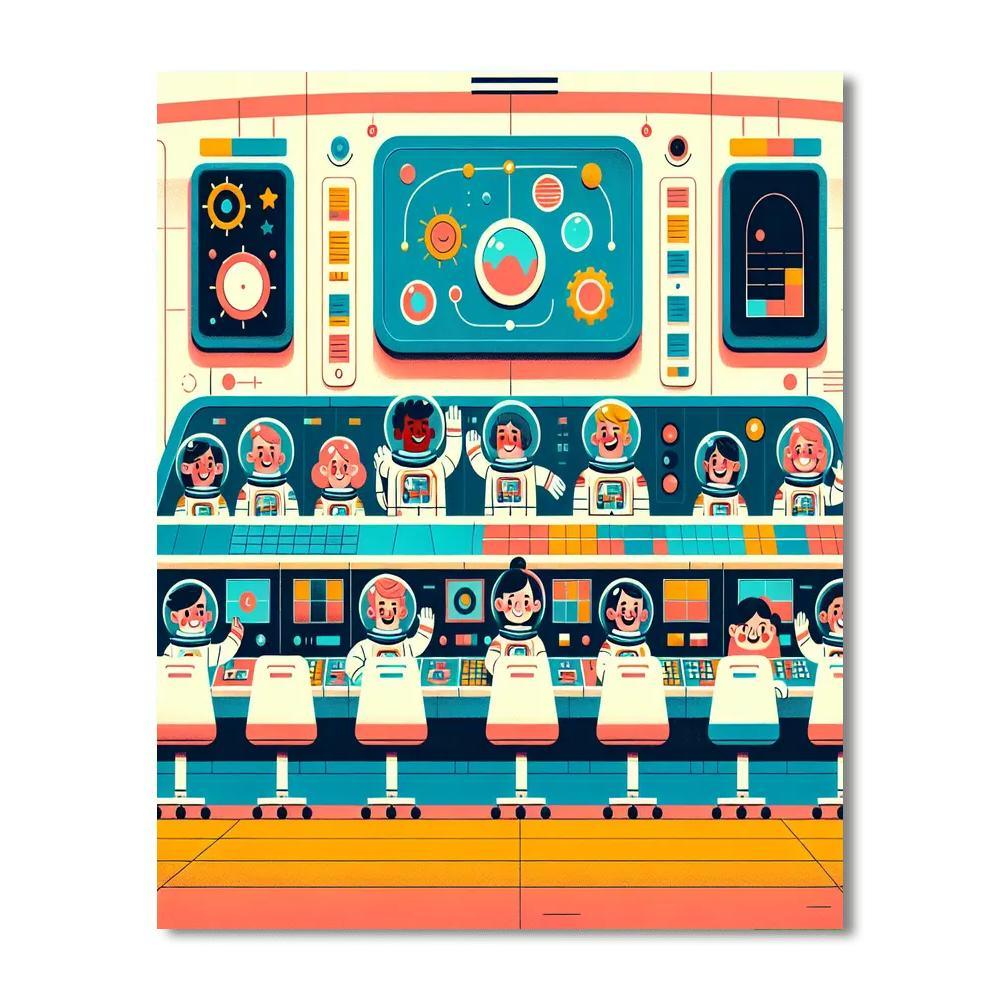 Space Mission Headquarters Paint By Numbers Art