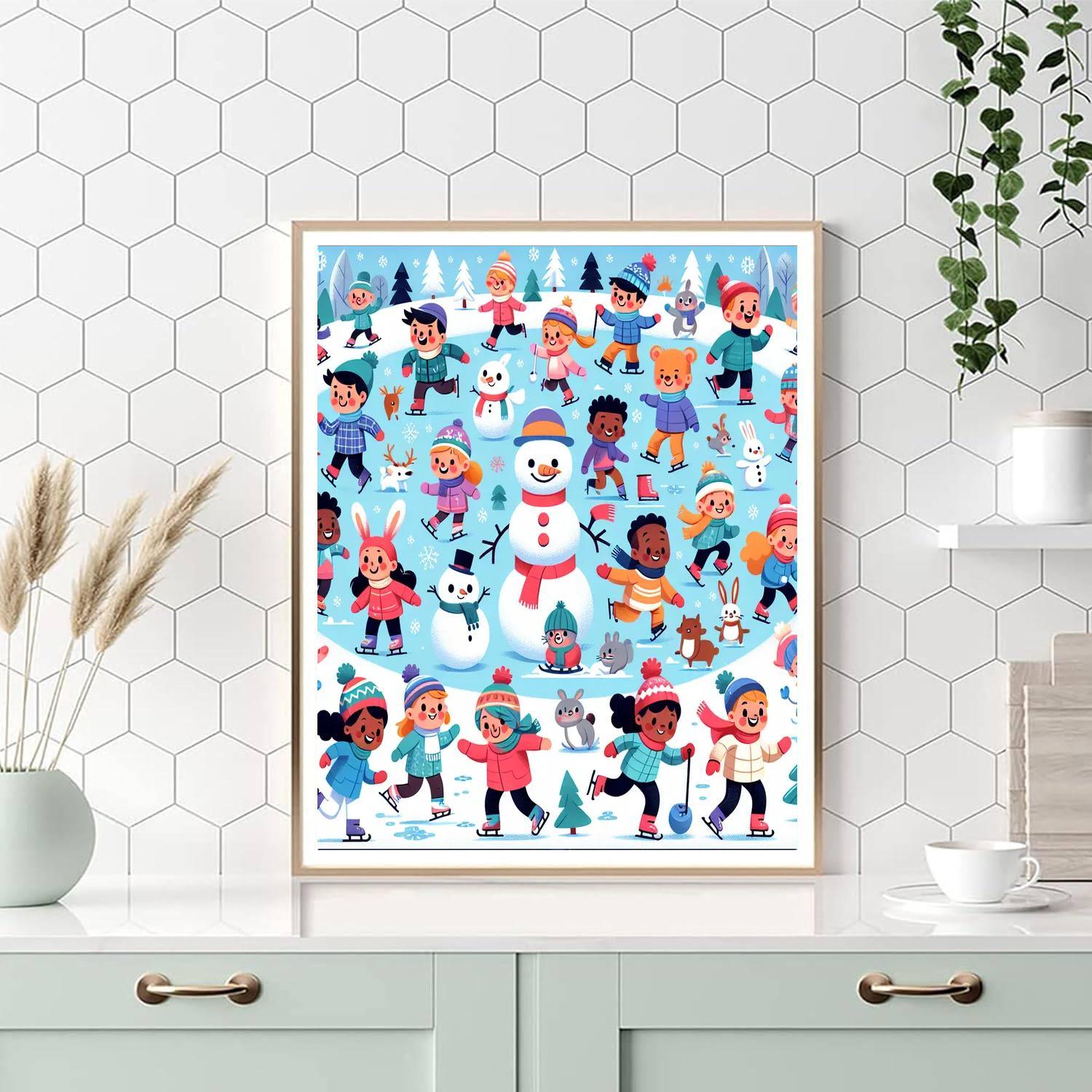 Winter Fun And Games Numbered Painting Kits