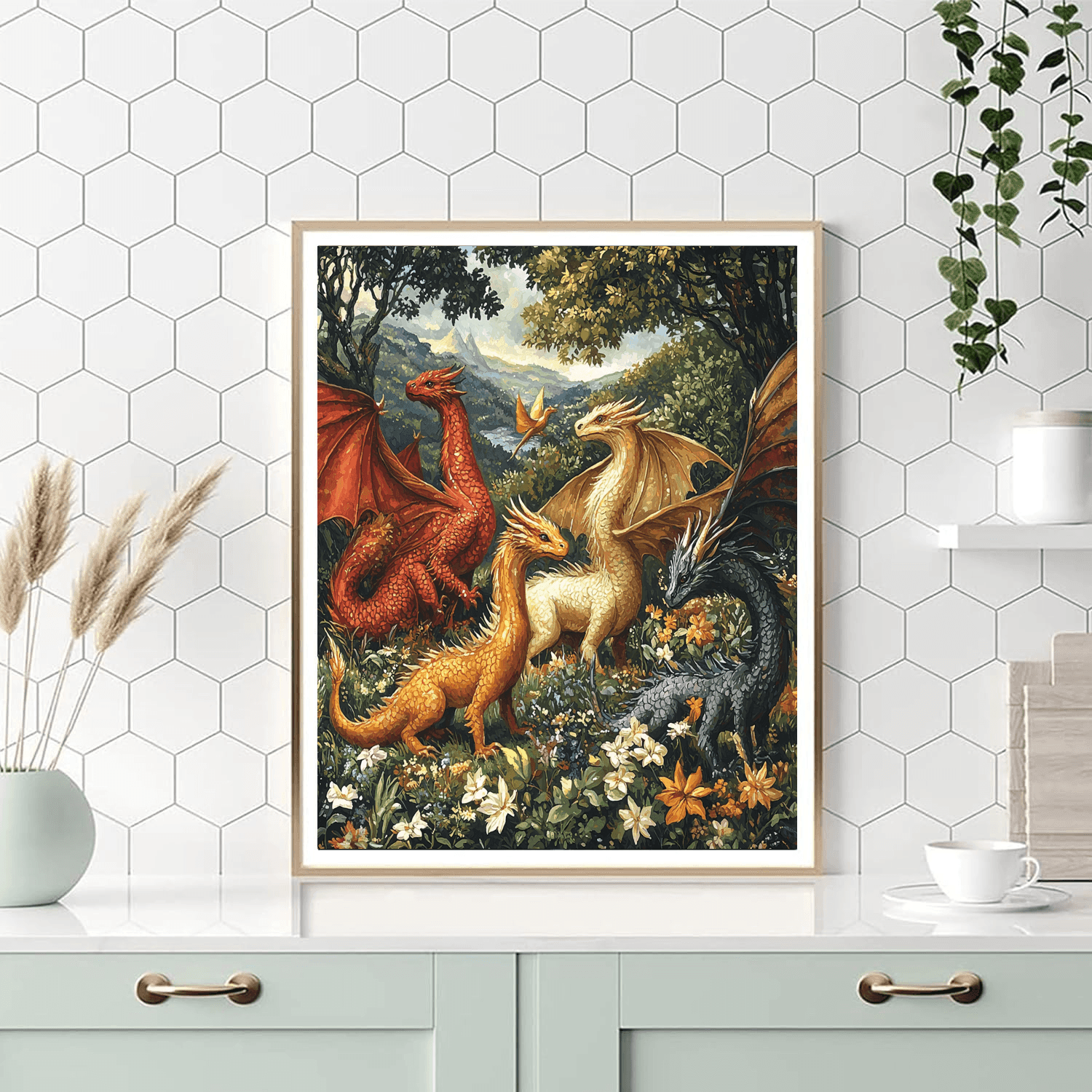 William Blake Inspired Blake's Mythical Beasts  Painting By Numbers Kit