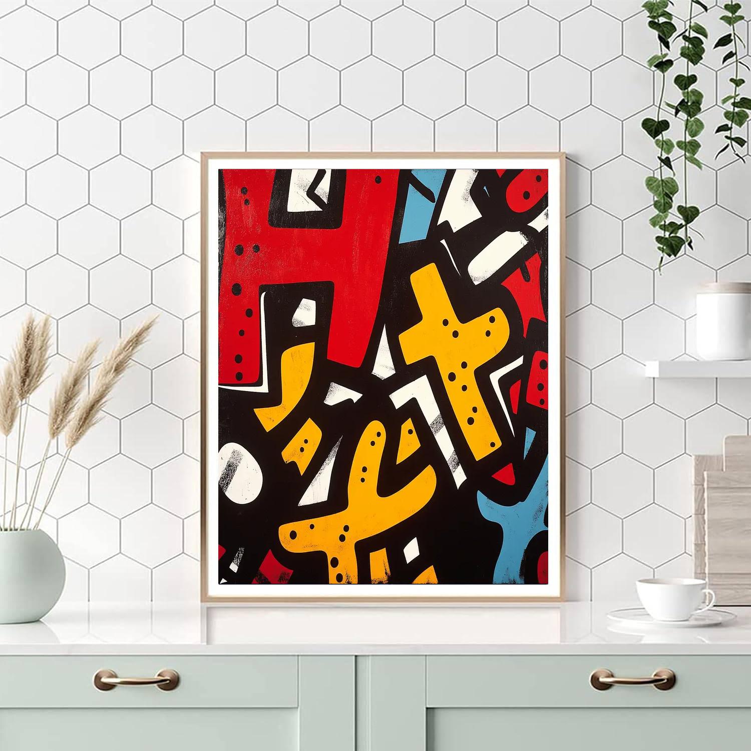 Keith Haring Inspired Energetic Urban Graffiti  Paint By Numbers