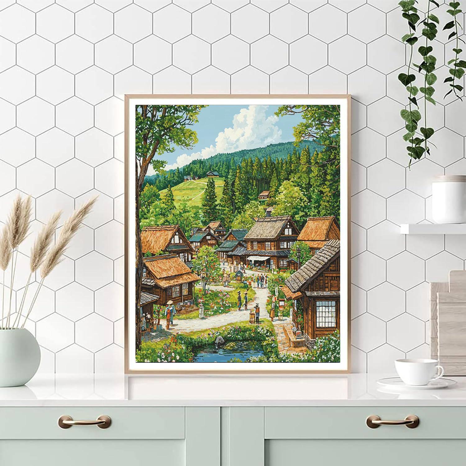 Cultural Village Of Hokkaido Painting Number Kit