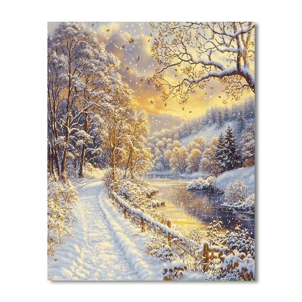 John Atkinson Grimshaw Inspired Frozen Whispers  Paint By Numbers Kits