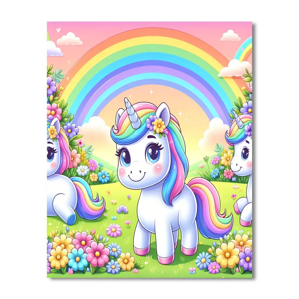 Dreamy Unicorn Pastures DIY Paint By Numbers