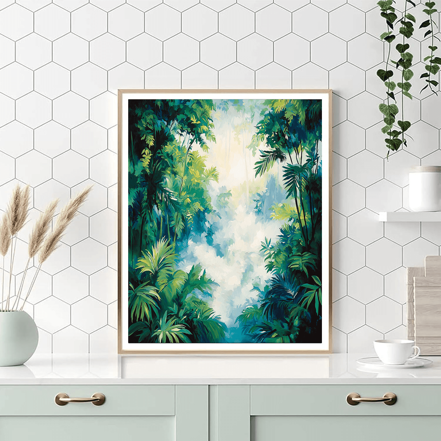 Georgia O'Keeffe Inspired Misty Rainforest Dreamscape  Paint By Numbers