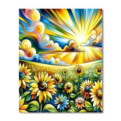 Sunflower Meadow Joy DIY Paint By Numbers