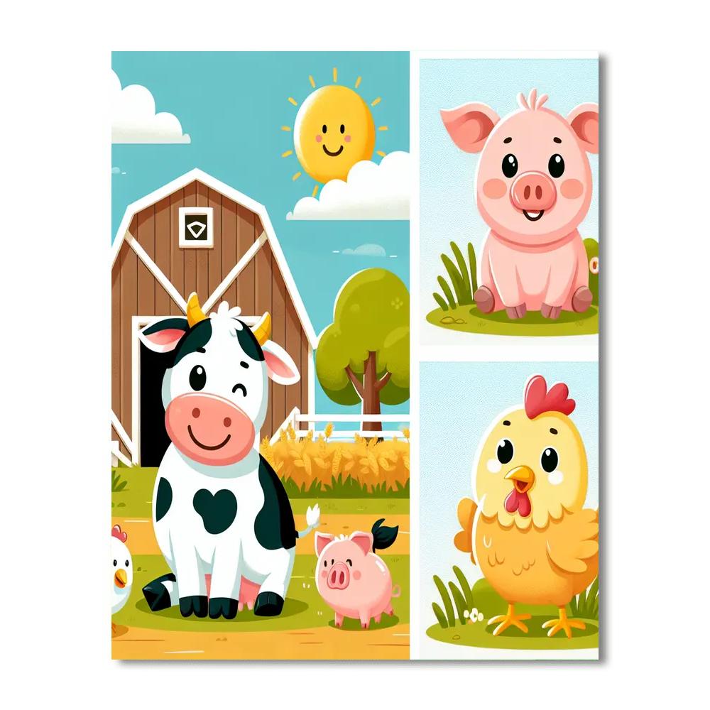 Cuddly Creatures On The Farm Paint By Numbers