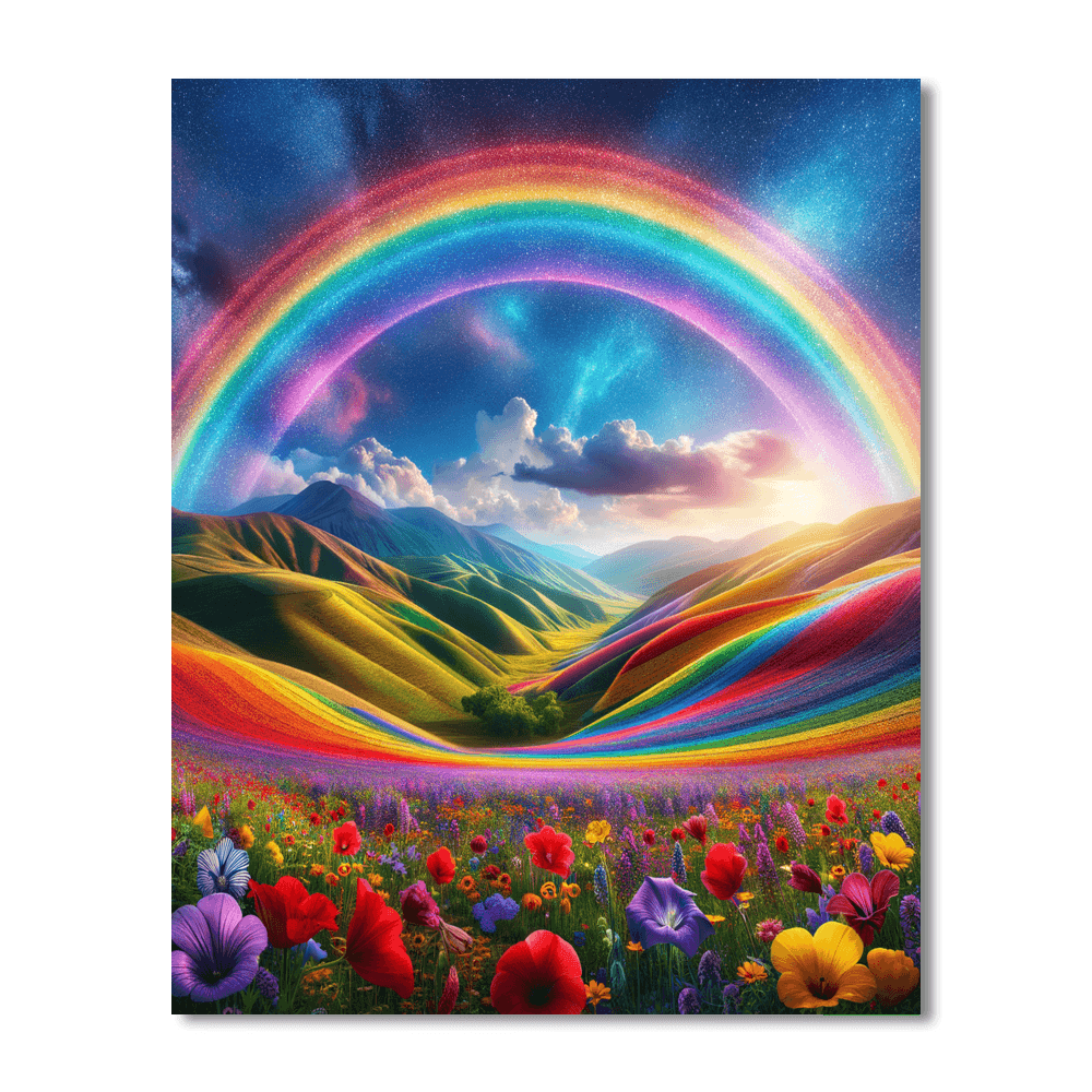 Wondrous Rainbow Sky Paint By Numbers