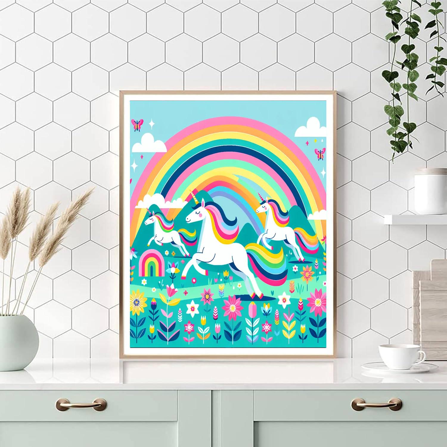 Enchanted Enchanted Unicorn Land Paint By Numbers Art
