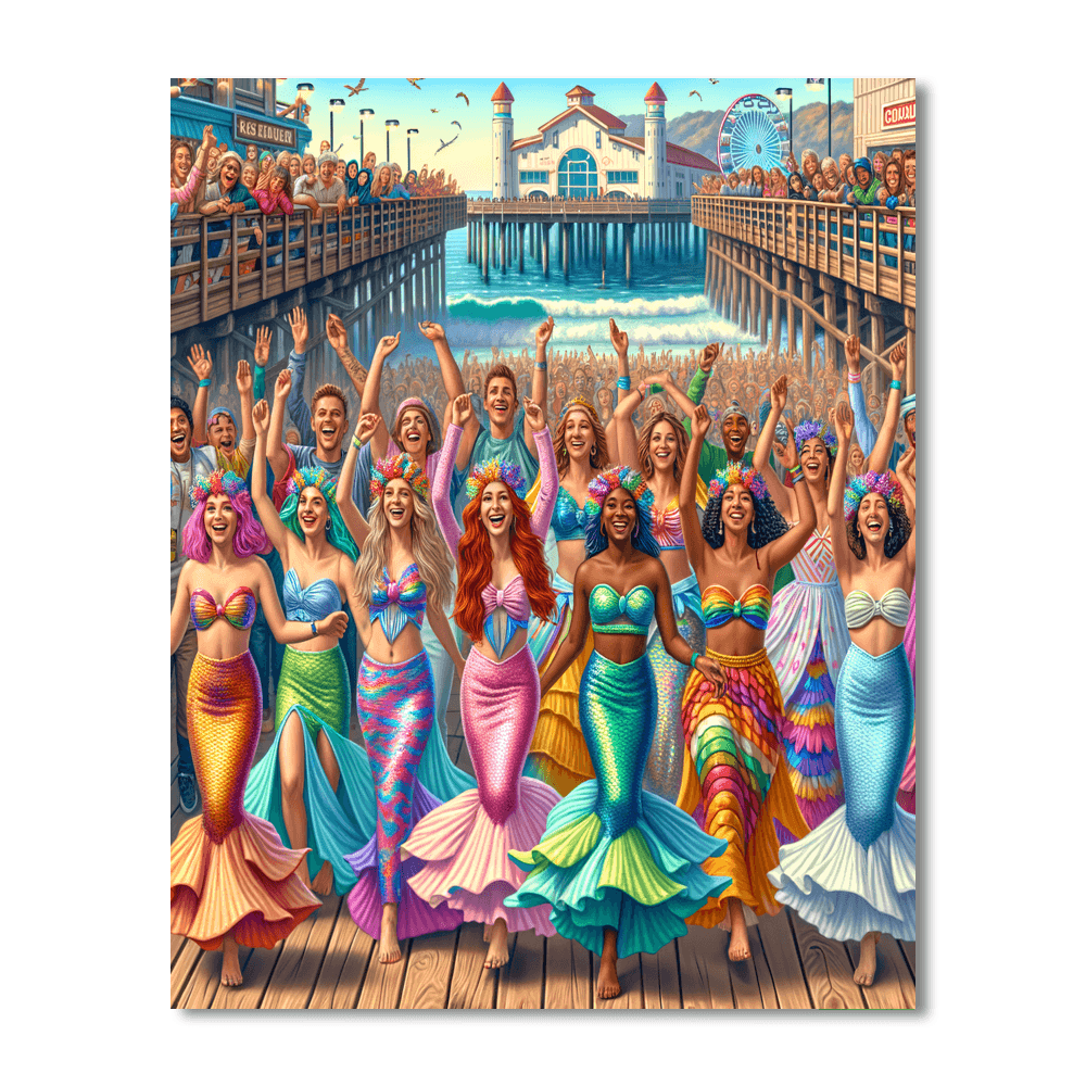 Mermaid Parade Painting By Numbers Kit