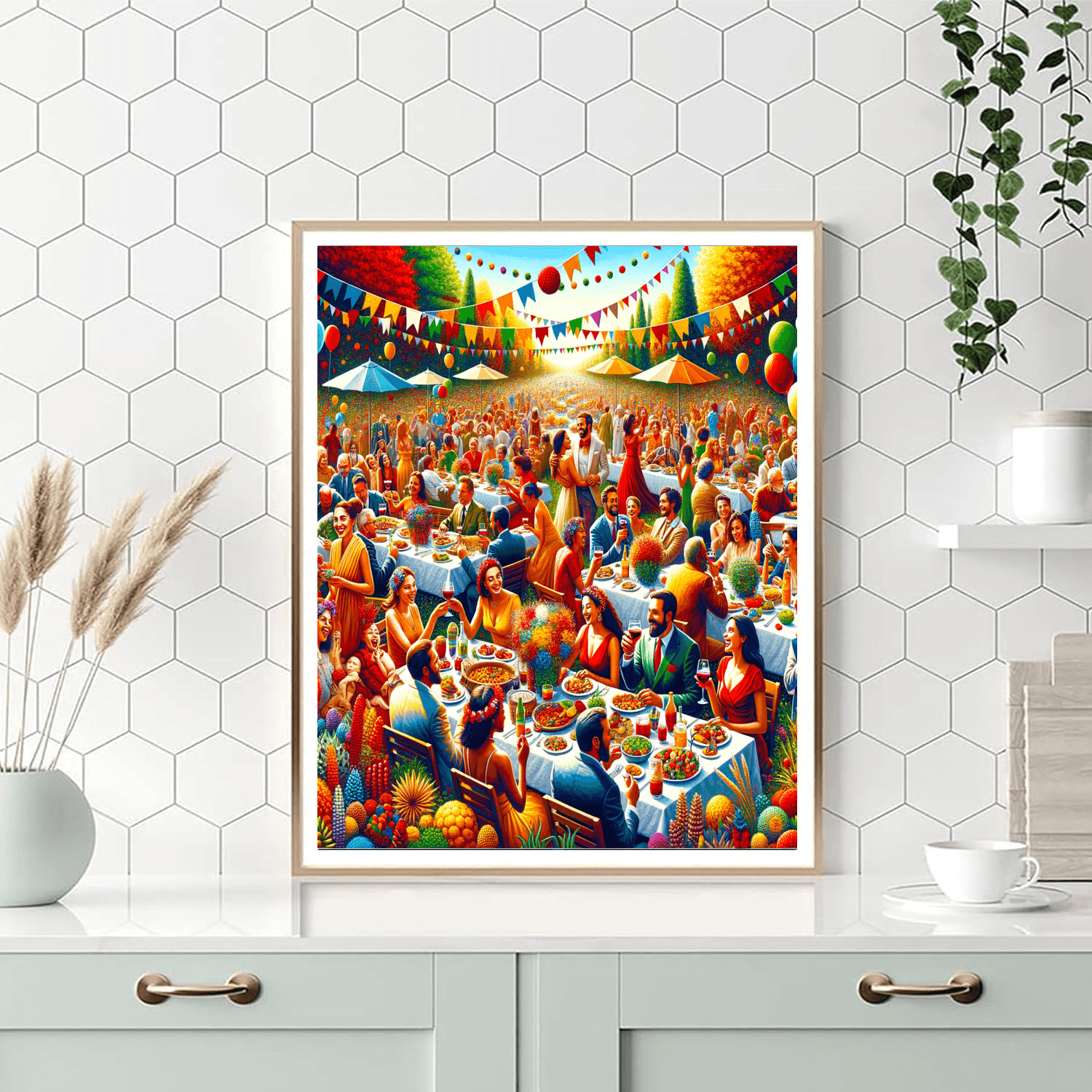 Lively Garden Party Paint By NumberLively Garden Party - DIY Painting By Numbers Kit - Image 5