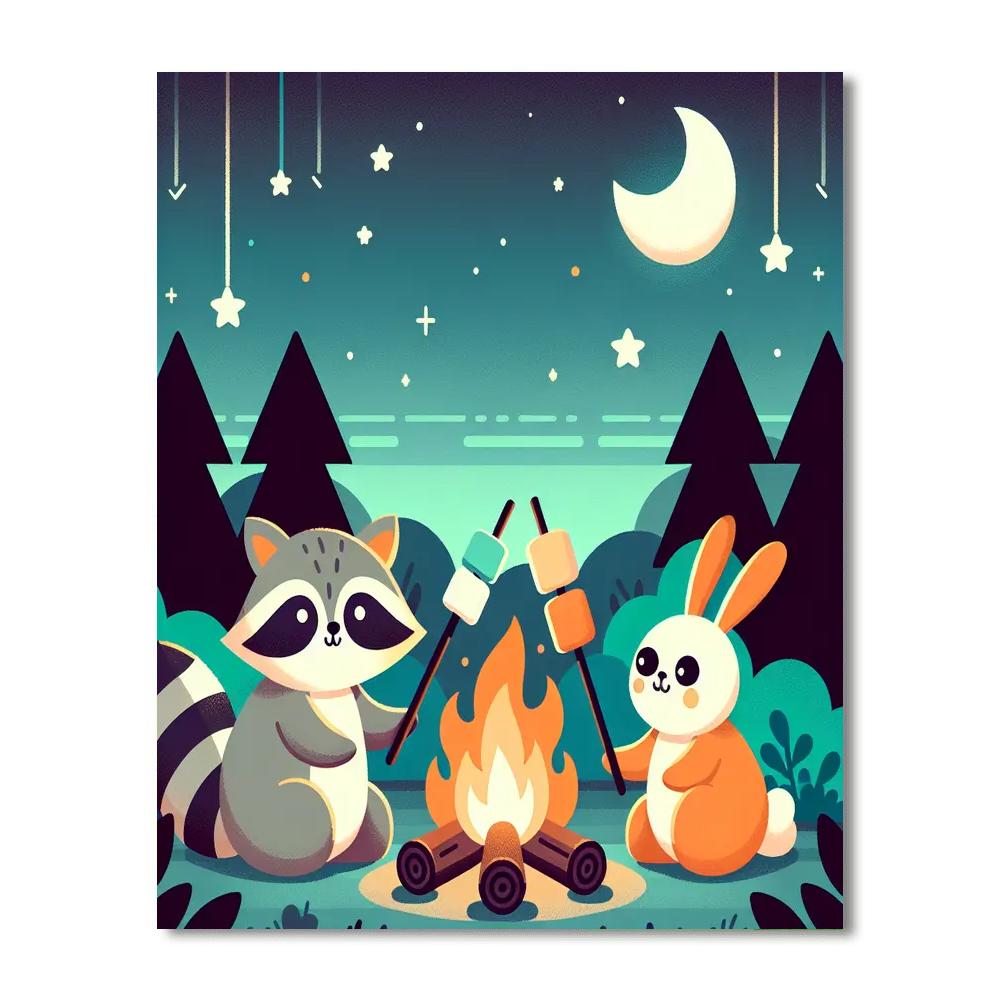 Cuddly Creatures' Campfire Paint By Number