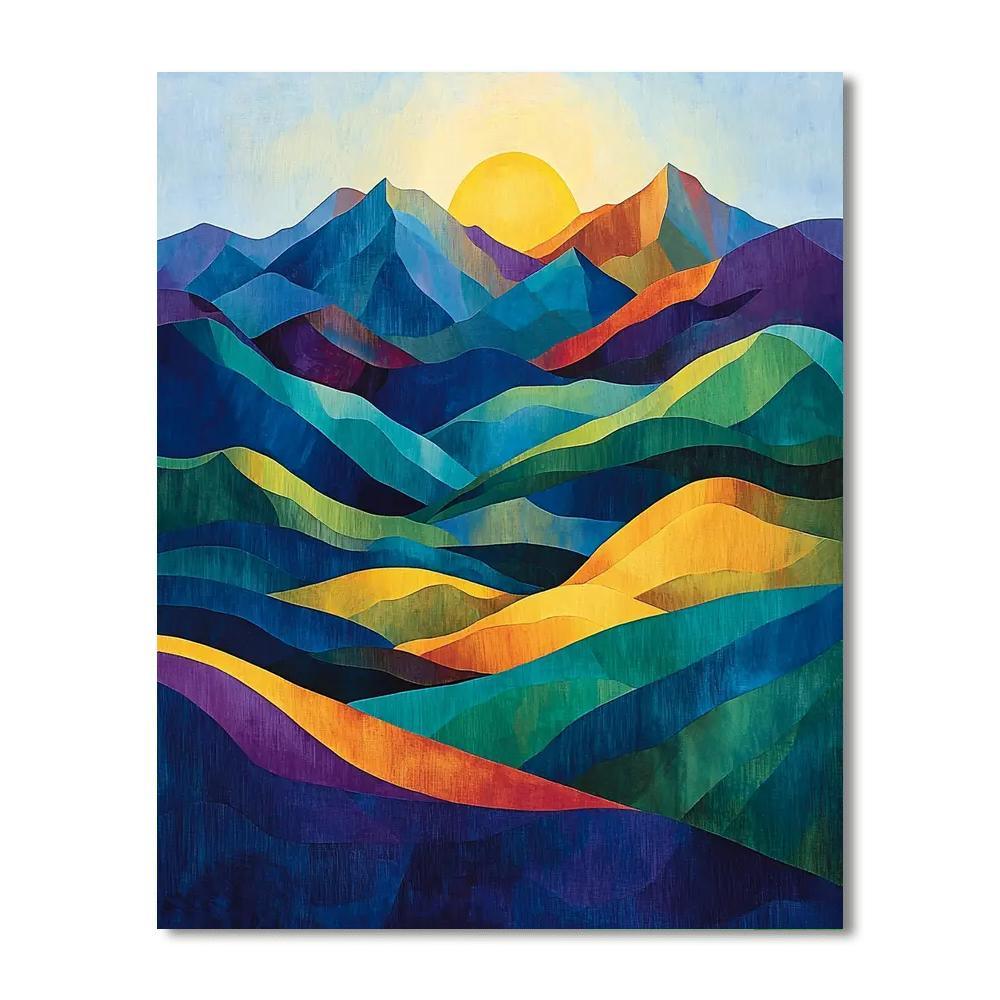 Paul Cézanne Inspired Harmony Of Abstract Peaks  Paint By Numbers Art