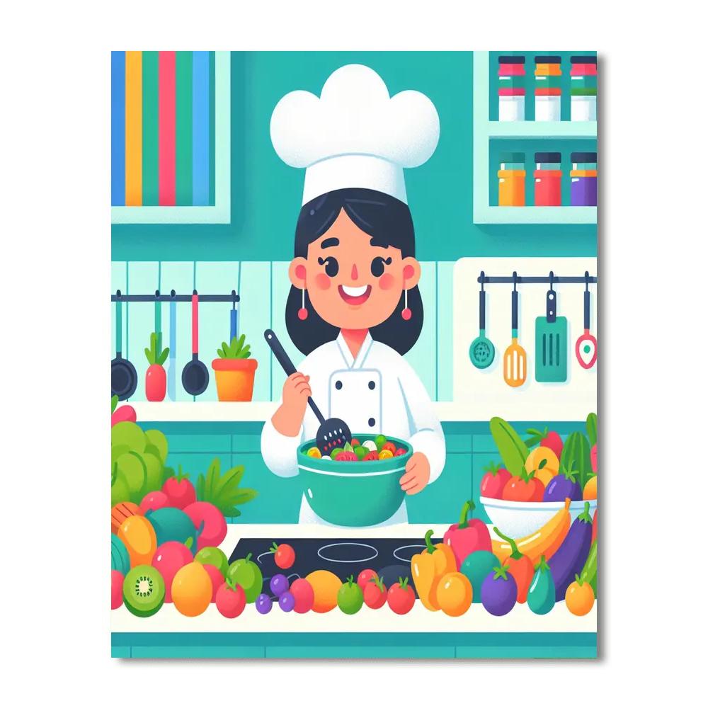 Creative Chef's Kitchen Number Painting