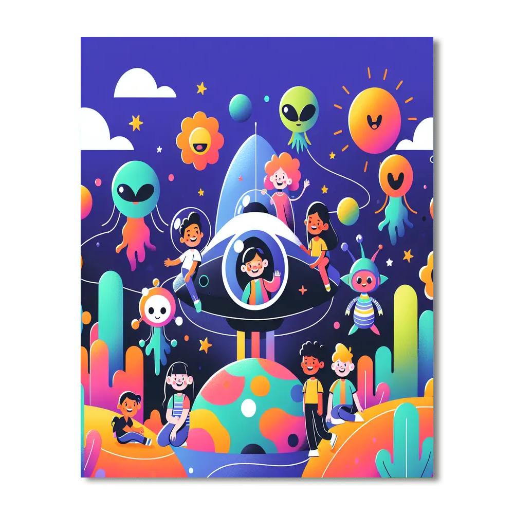 Alien Adventure Mission Number Painting