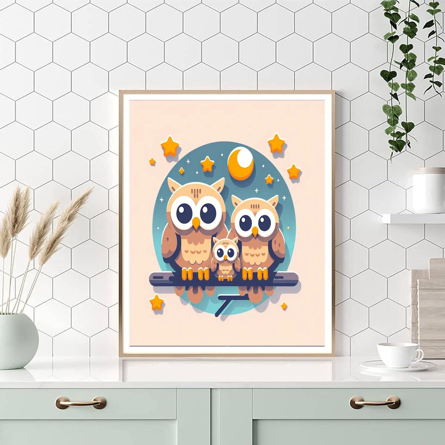 Friendly Owl Family Paint By Numbers Kits