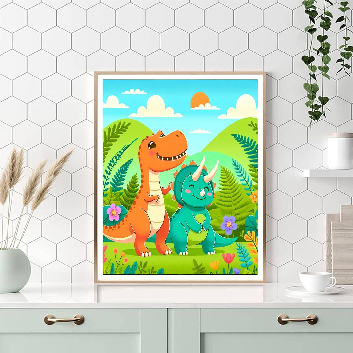Friendly Dinosaur Playdate Paint By Number