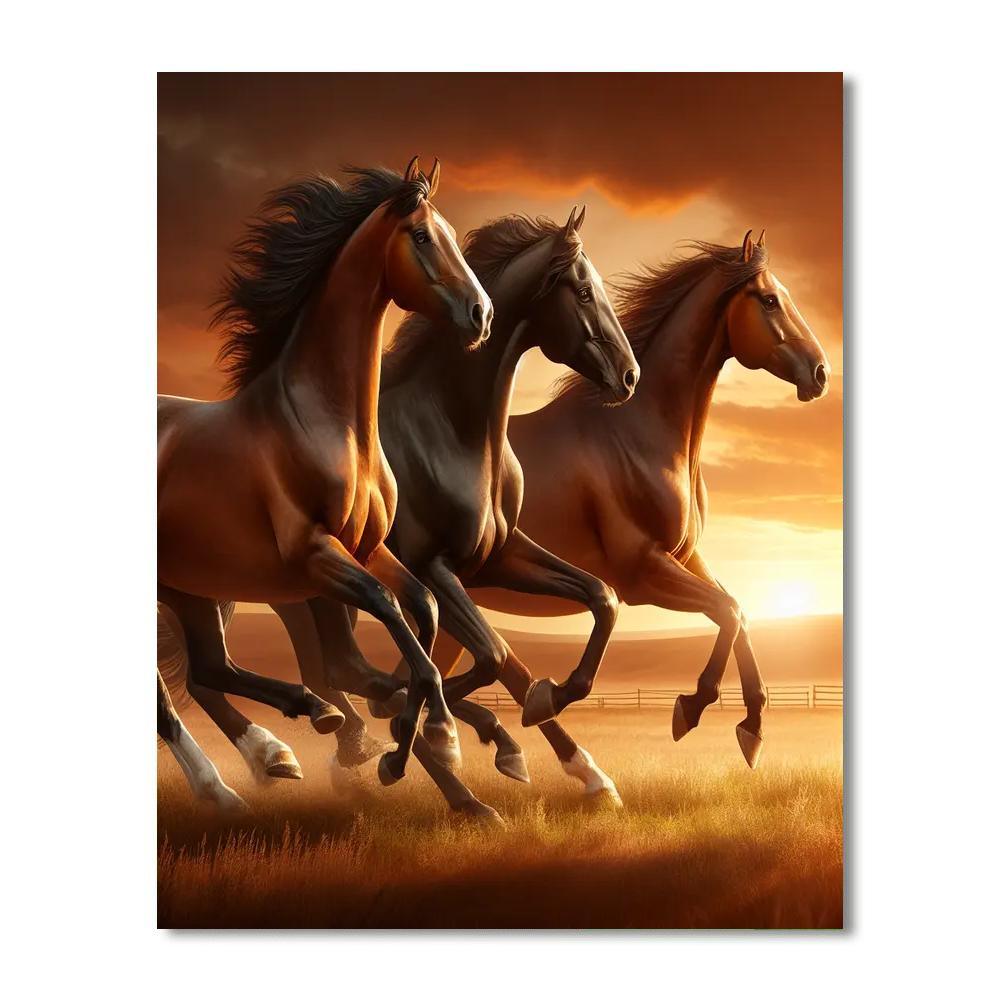 Majestic Horses Painting Number Kit