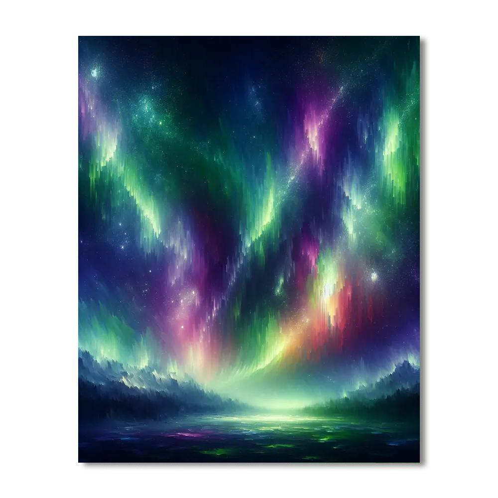 Aurora's Northern Lights Number Painting