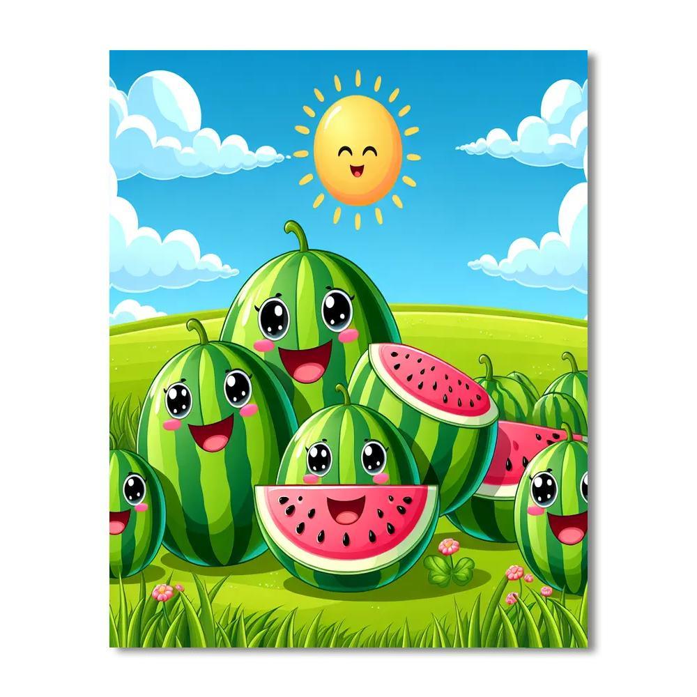 Whimsical Watermelons Paint By Number