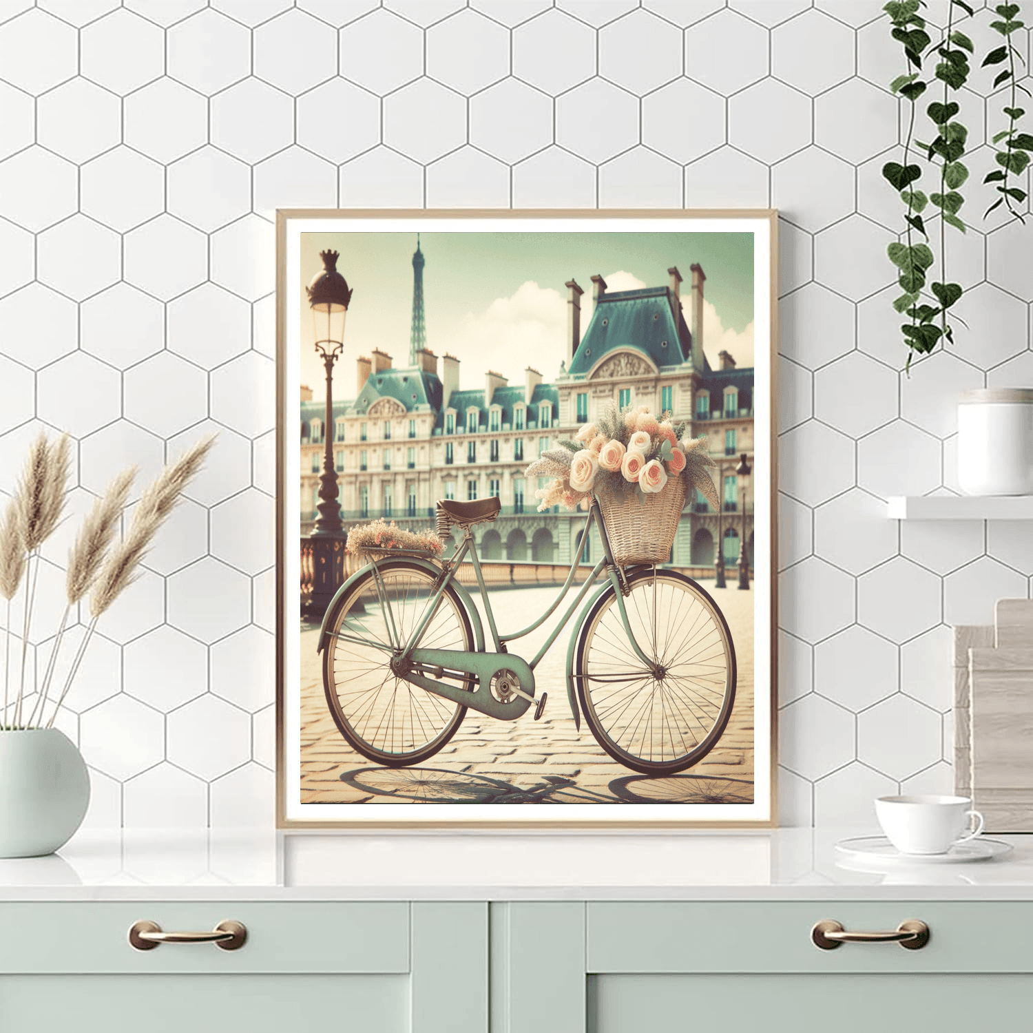 Vintage Bicycle In Paris Paint By Numbers Kits