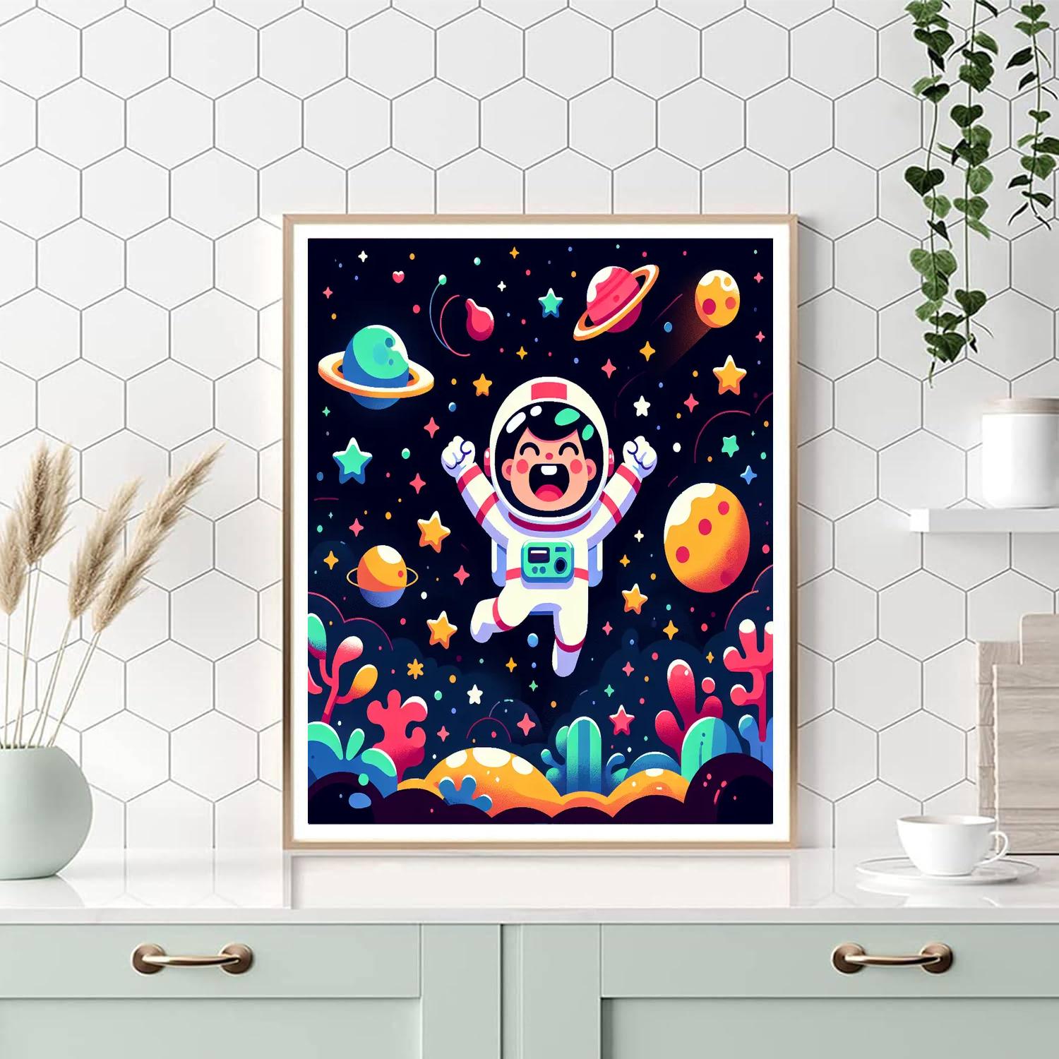 Excited Astronaut Paint By Numbers Kits