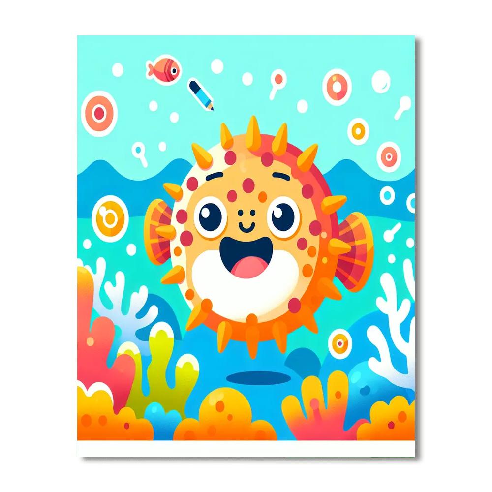 Lively Pufferfish Paint By Numbers Art