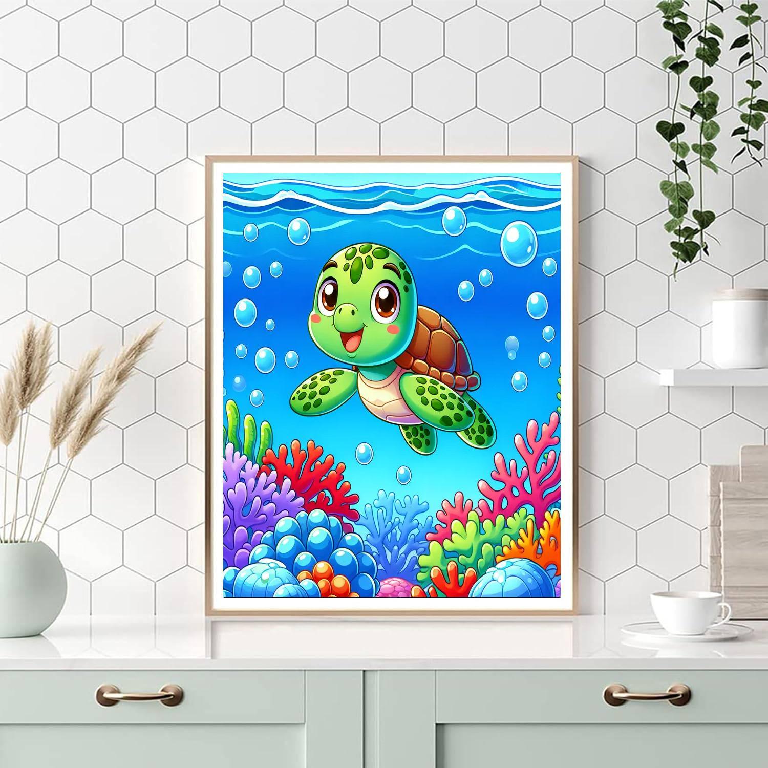 Charming Turtle Painting By Numbers Kit