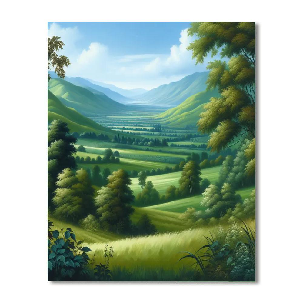 Verdant Hills And Valleys Number Painting