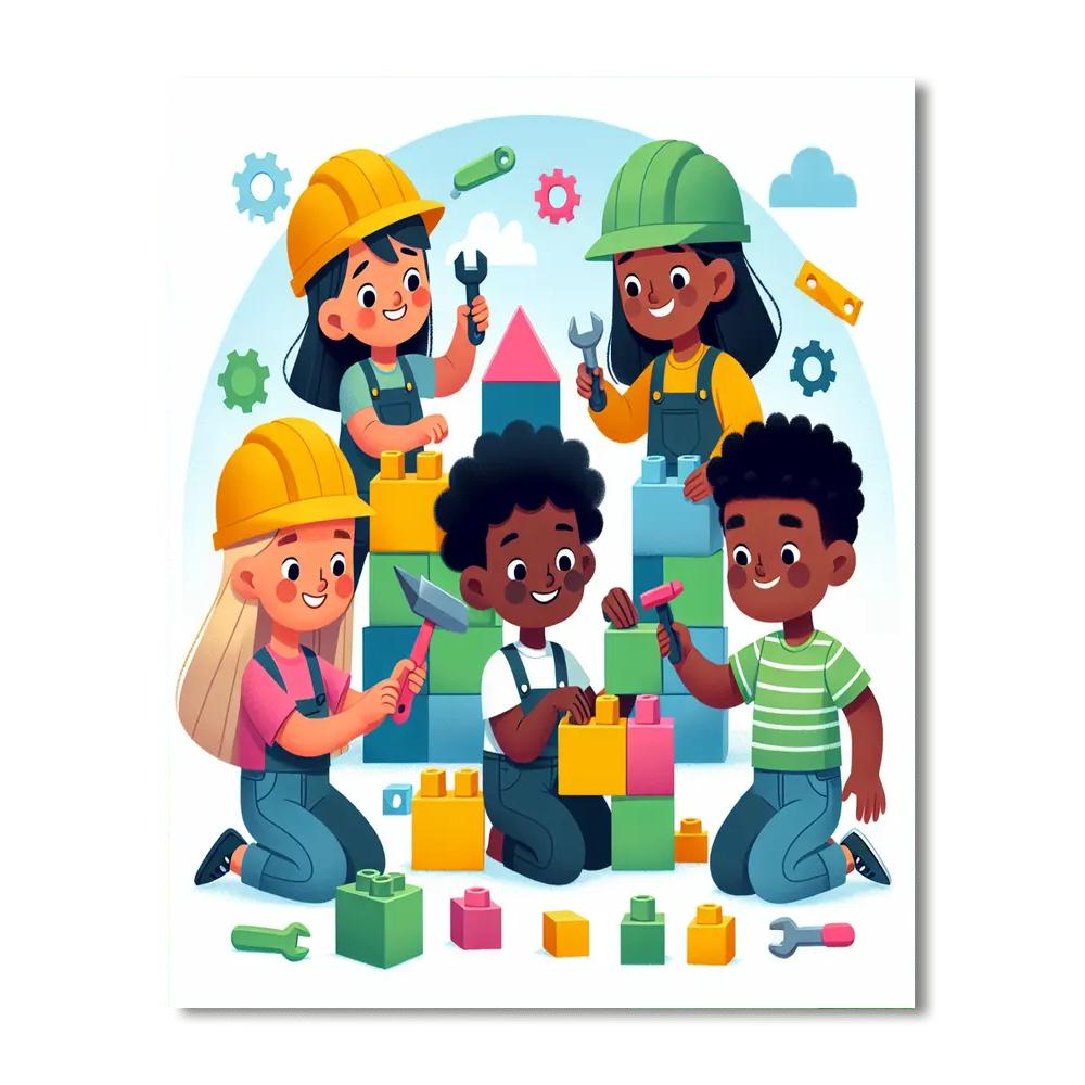Little Builders' Project Painting By Numbers Kit