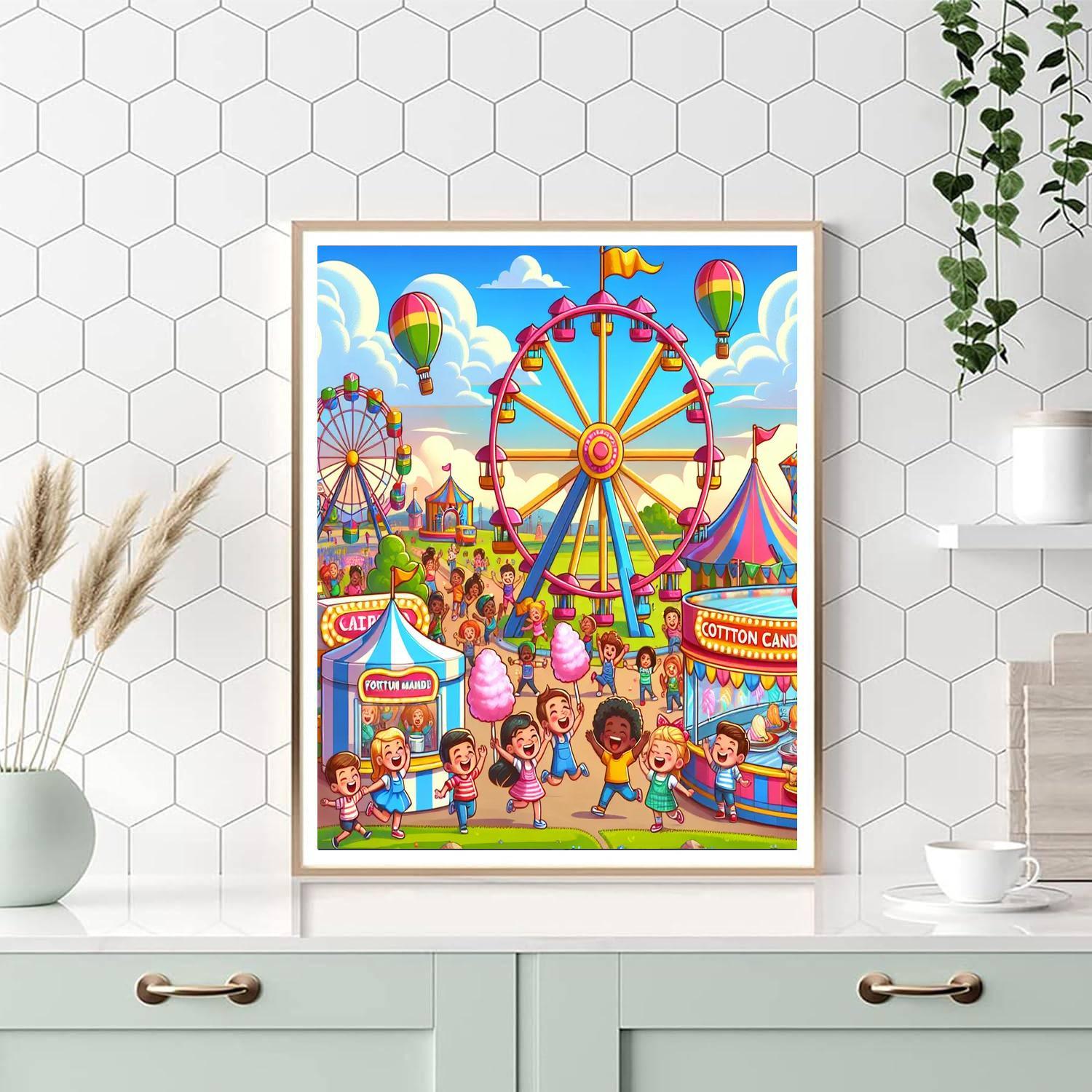 Joyful Adventure At The Carnival Painting By Numbers Kit