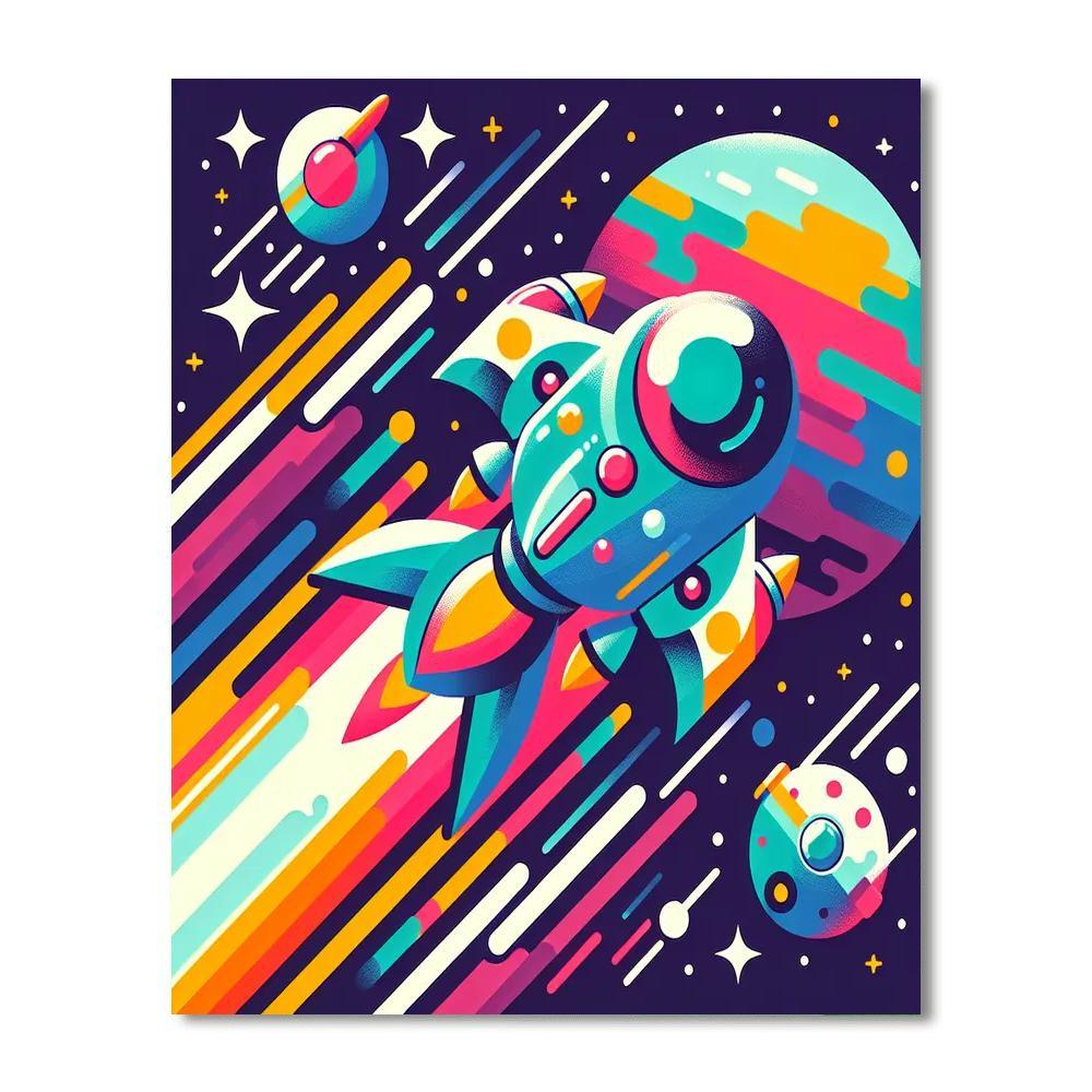 Galaxy Space Race Paint By Color