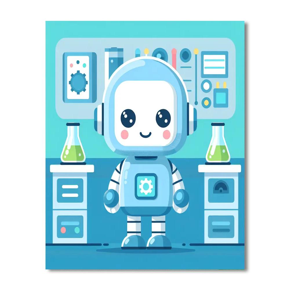 Robot Building Academy Number Painting