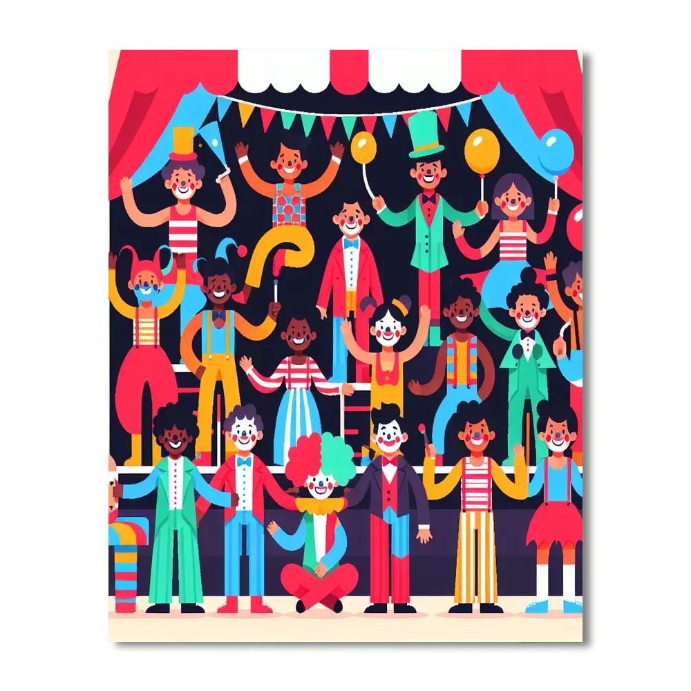 Cheery Circus Adventure Paint By Numbers Art