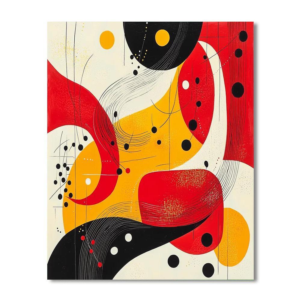 Joan Miró Inspired Whimsical Symphony  Number Painting