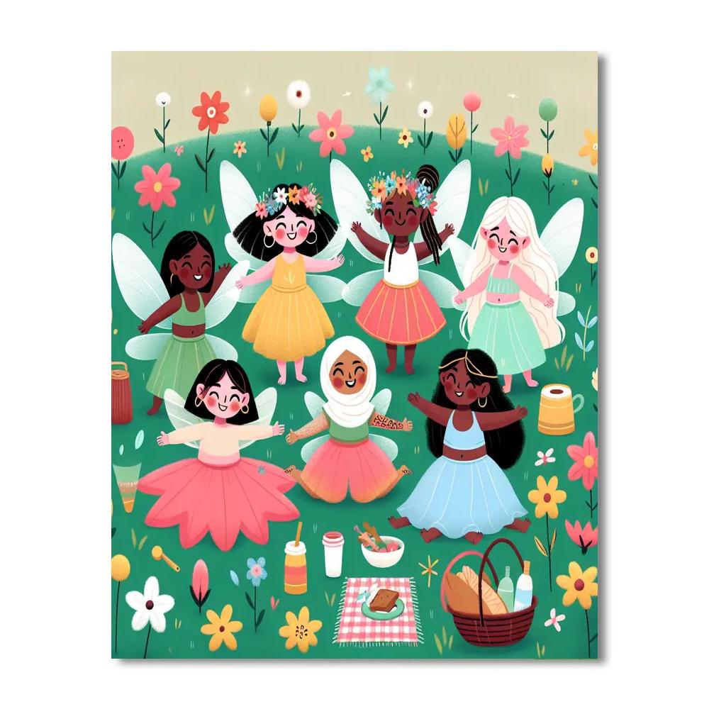 Fairy Picnic Gathering DIY Paint By Numbers