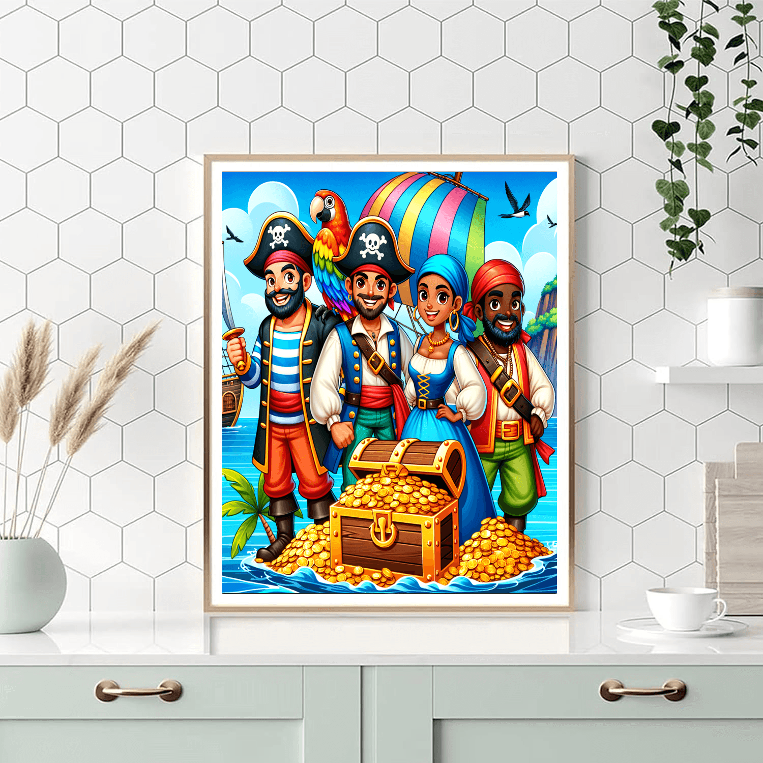 Playful Pirate Adventure DIY Paint By Numbers