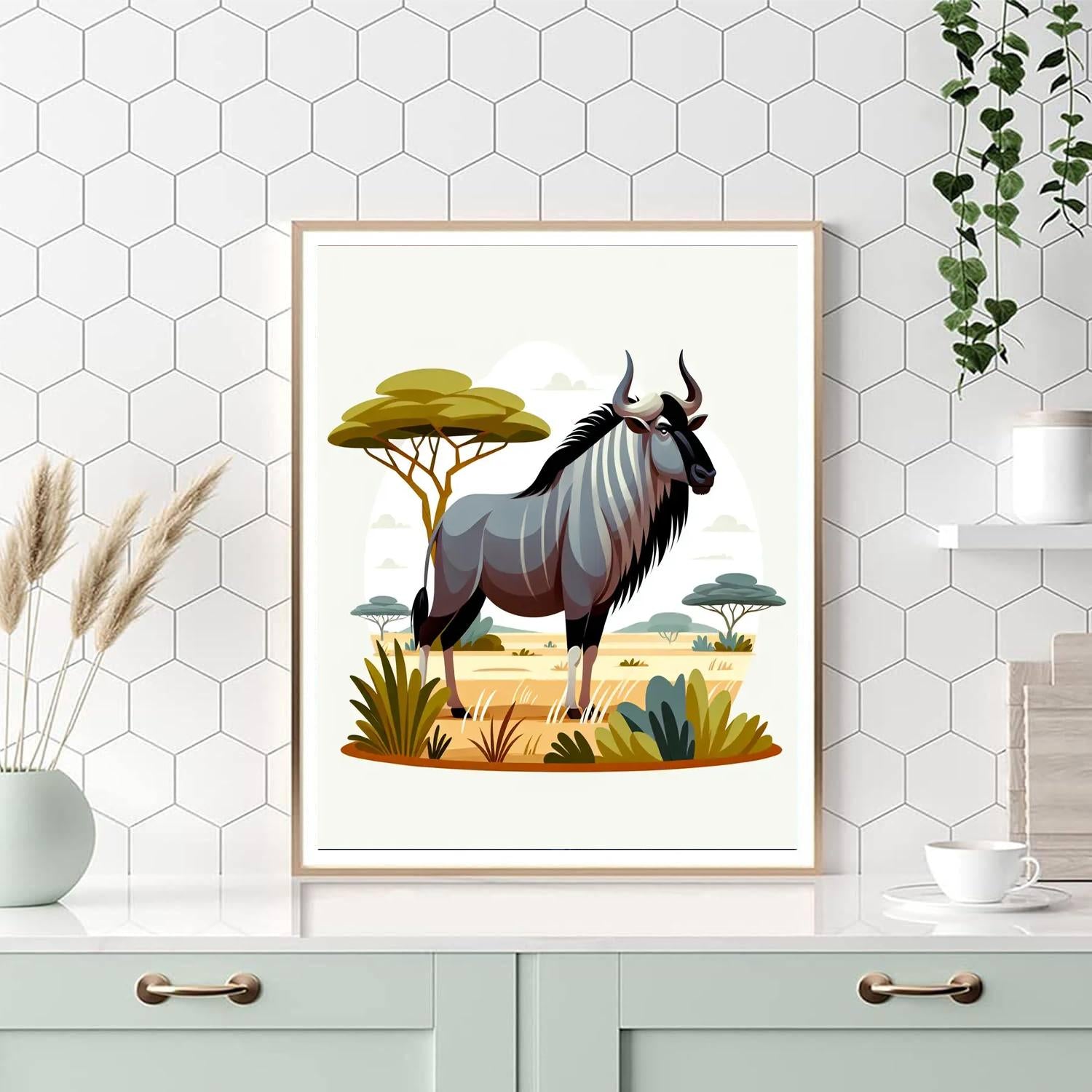 Gleeful Gnu Paint By Numbers Art