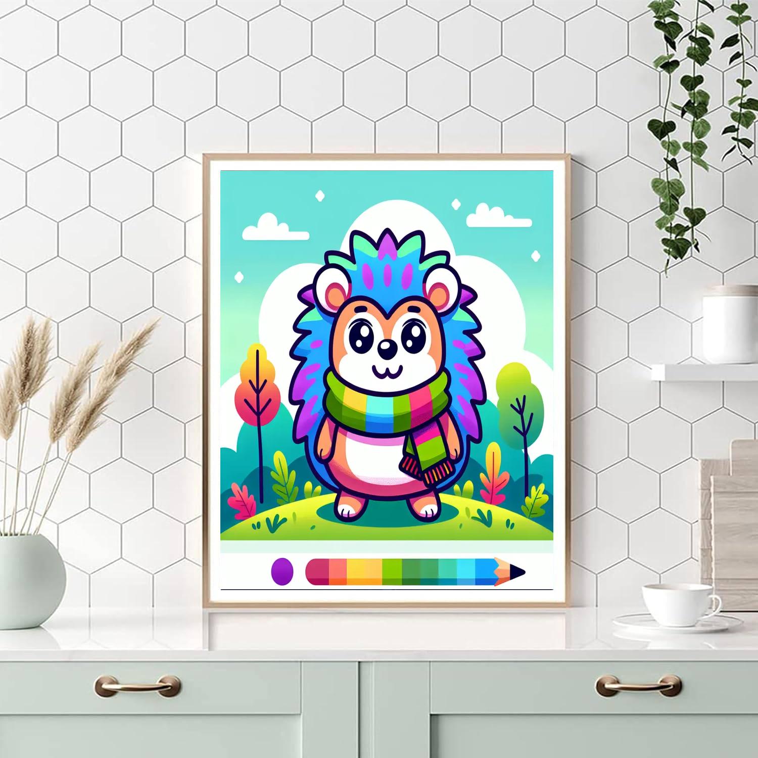 Funky Hedgehog Paint By Numbers Art
