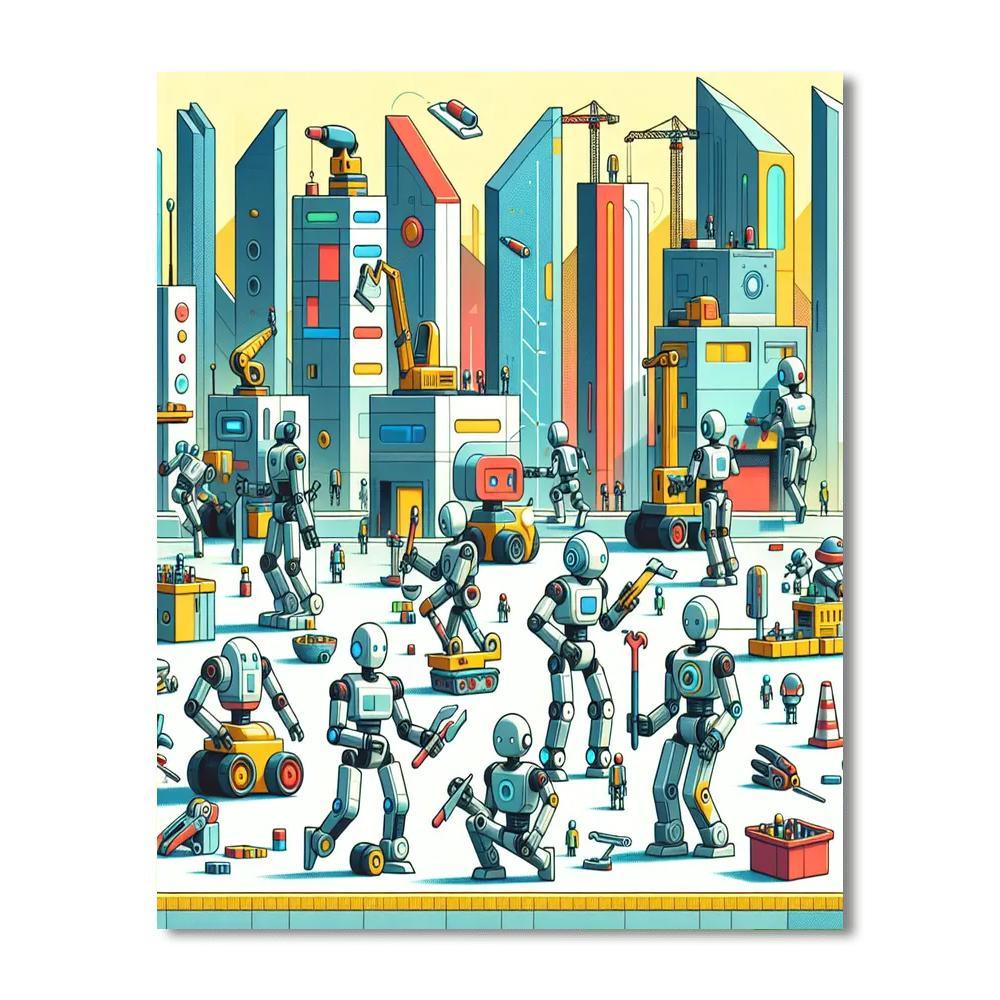 Robot Builders Brigade Paint By Numbers