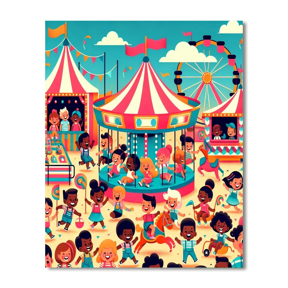 Colorful Carnival Day Number Painting
